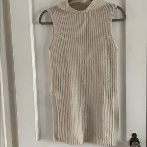 High Neck Side Split Sweater Tank Size S